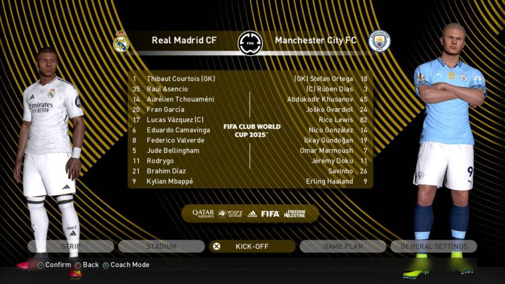 Real Madrid vs Man City gameplay in FC 2026 Mod ready to kick off at the stadium