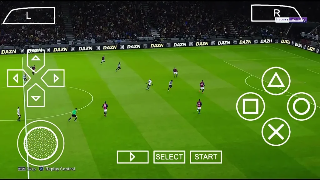 eFootball PES 26 PSP PS5 camera view gameplay showing wide stadium angle and HD graphics.