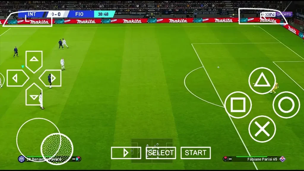 EA SPORTS FC 26 PSP Android gameplay showing PS5 camera view and updated stadium lighting