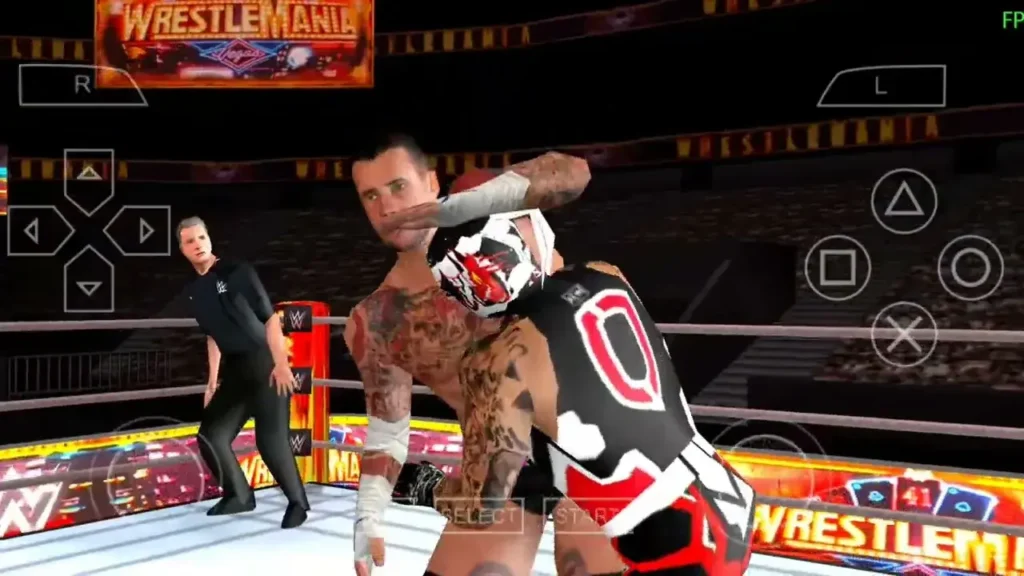 WWE 2K25 PSP Mod in-match action showing grapples and reversals.